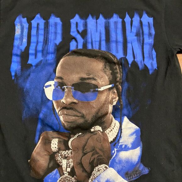 Pop Smoke Official Merch King Of New York Black Rap Tee Men's Size Medium - Picture 2 of 7